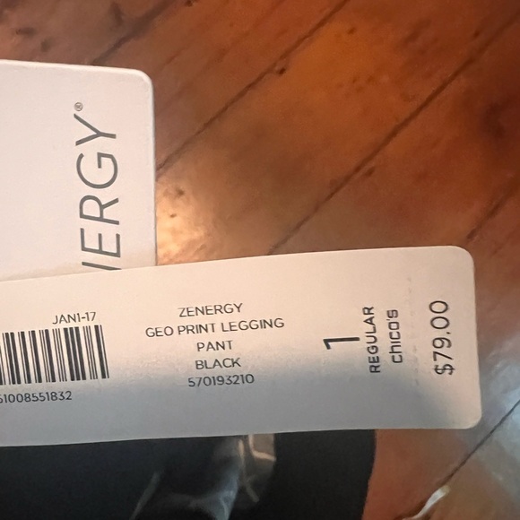 Chico’s Zenergy NWT geo print leggings black white size 1 / size S / size 8/10 - Picture 9 of 9